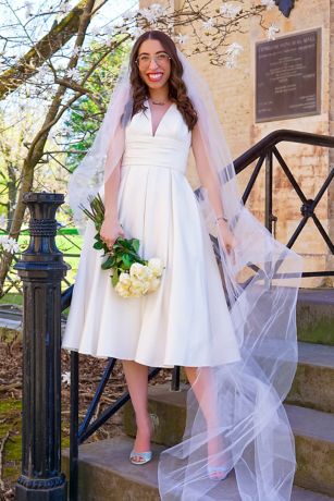 Cotton Tea Length Wedding Dress