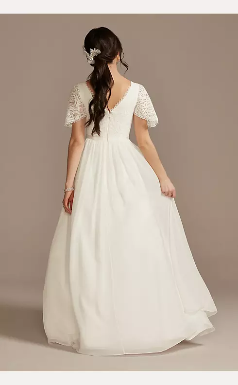 As Is Lace Chiffon Flutter Sleeve Wedding Dress Image 2