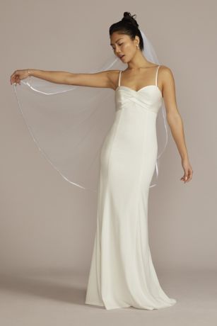 Satin crepe wedding dress sale