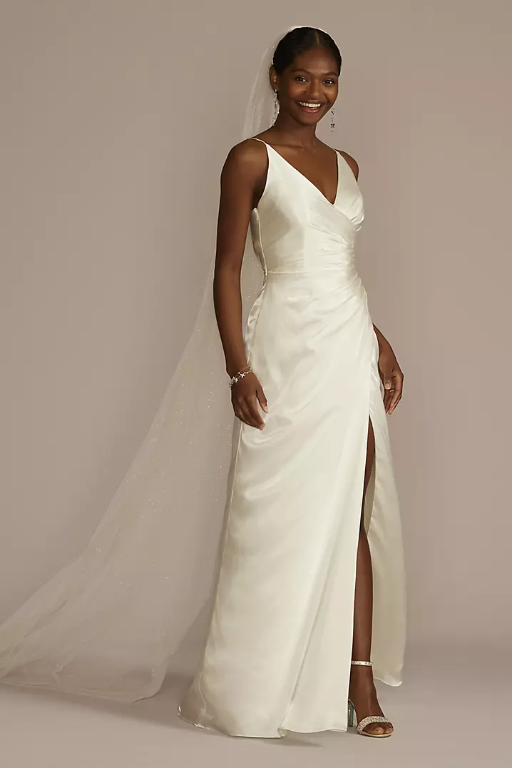 Spaghetti Long Sheath Soft Satin Bridesmaid Dresses Spaghetti Long Sheath Soft Satin Bridesmaid Dresses