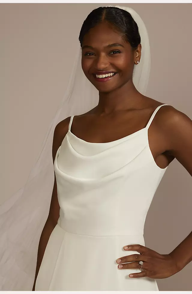 A-line Satin Bridal Dress with Square Neckline