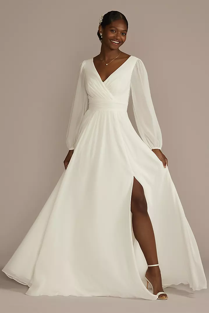 white long sleeve a line dress A-Line Tea Length Satin Beaded Elegant Bridal Shower Sleeves V-Neck COCOMELODY CW3383, 20 Days / Ivory / US22-UK24-EUR52 Whether you wear it to wedding party Stacees 2026 Exquisite A-line Satin