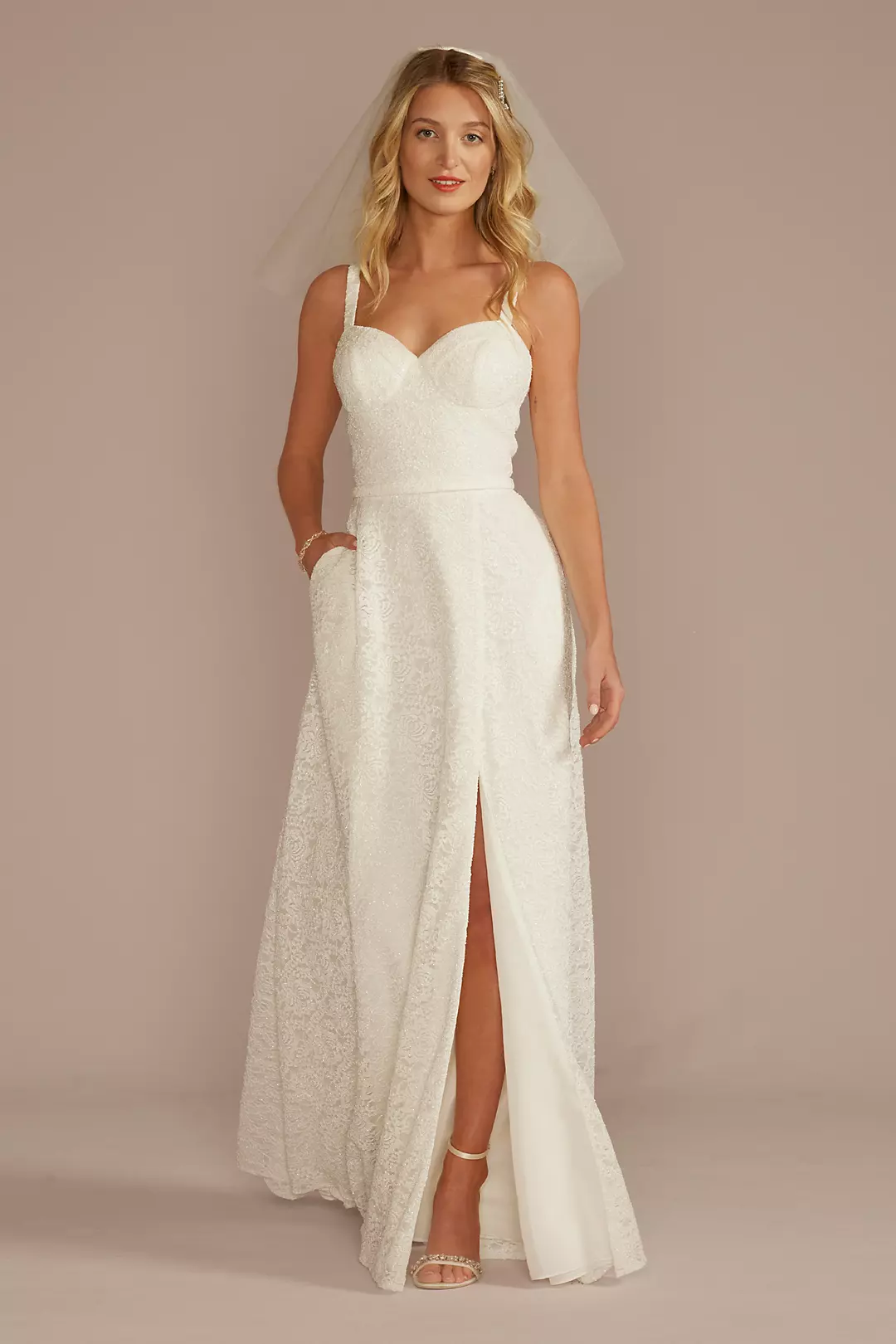 Sparkle Lace Corset Bodice A-Line Wedding Dress Image