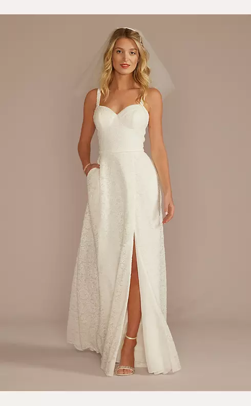 Sparkle Lace Corset Bodice A-Line Wedding Dress Image 1