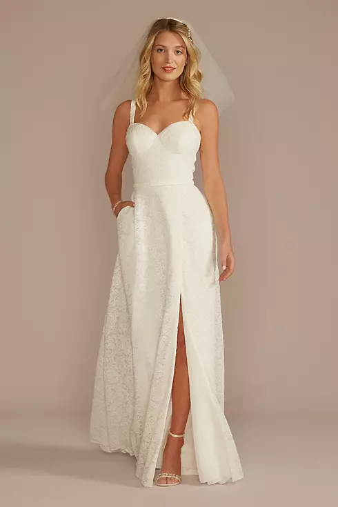 Sparkle Lace Corset Bodice A-Line Wedding Dress Image 1