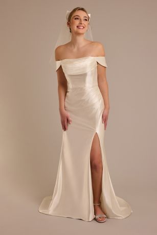 As Is Strapless Satin Mermaid Wedding Dress