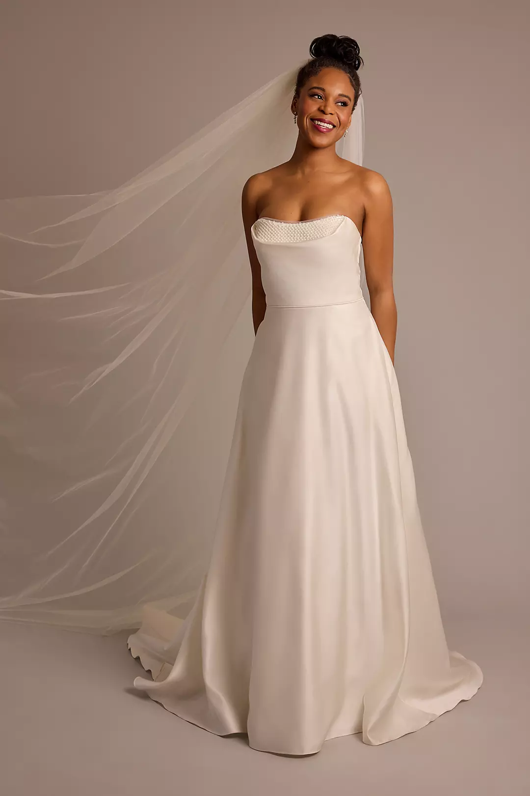 Private Bridal 18797 Size 20 Satin A Line Strapless Wedding Dress