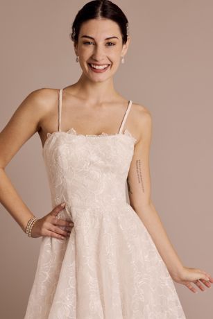 Lace A-Line Mini Dress | David's Bridal
