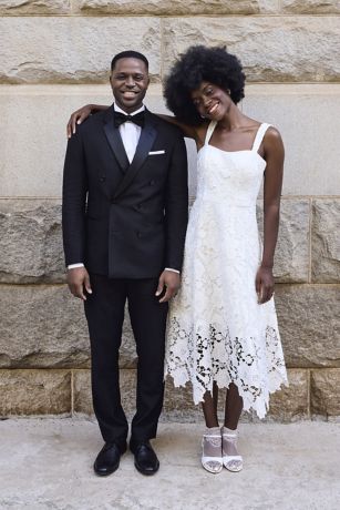 Floral Lace Tank Midi Dress with Illusion Skirt | David's Bridal