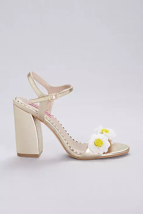 3D Daisy Ankle Strap Chunky Heel Sandals  Image 3