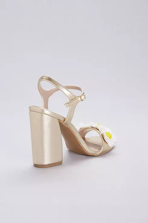 3D Daisy Ankle Strap Chunky Heel Sandals  Image 2