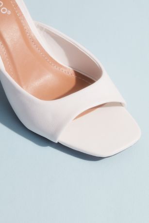 Square Toe Kitten Heel Mule Sandals | David's Bridal