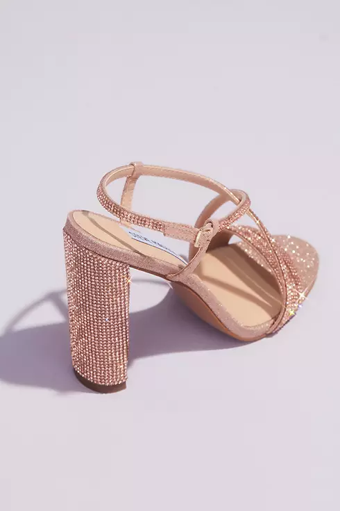 Strappy Crystal Block Heels with Square Front Image 2