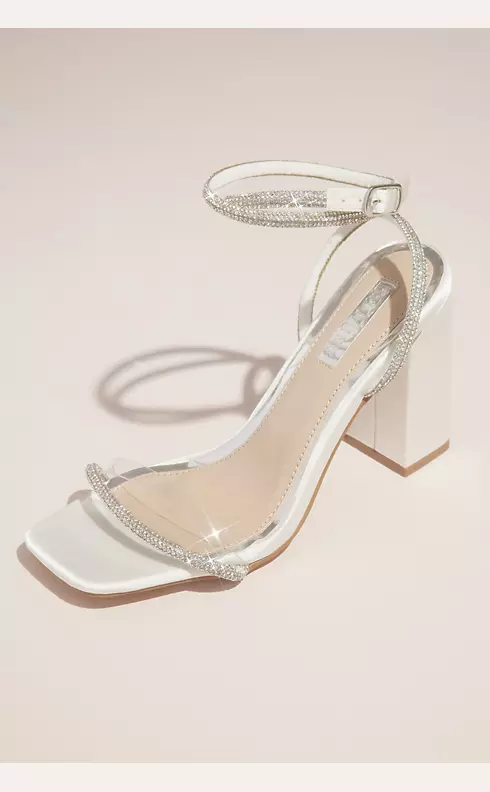 Crystal Embellished Wrap Block Heel Sandals | David's Bridal