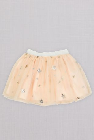 Sequin Stars Flower Girl Tulle Tutu Skirt