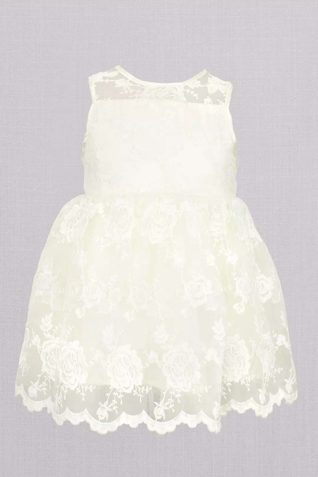Embroidered Lace Sleeveless Flower Girl Dress Image
