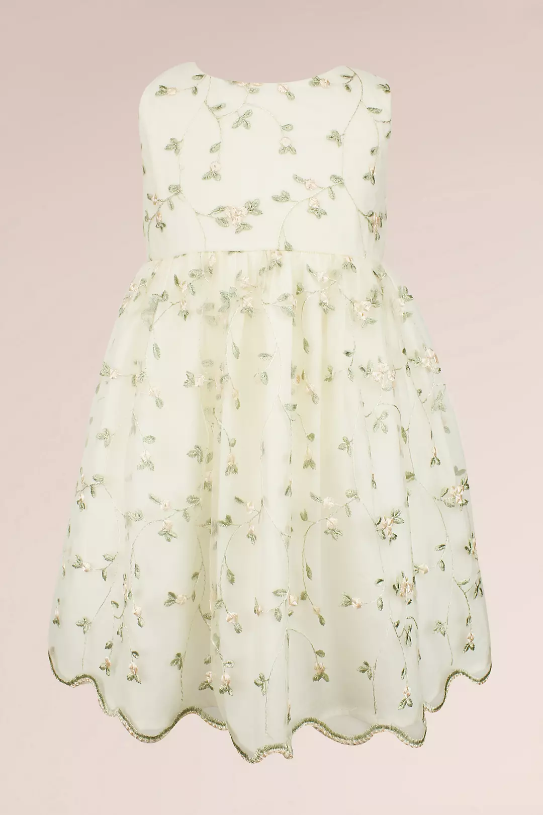 Embroidered Budding Blooms Flower Girl Dress Image