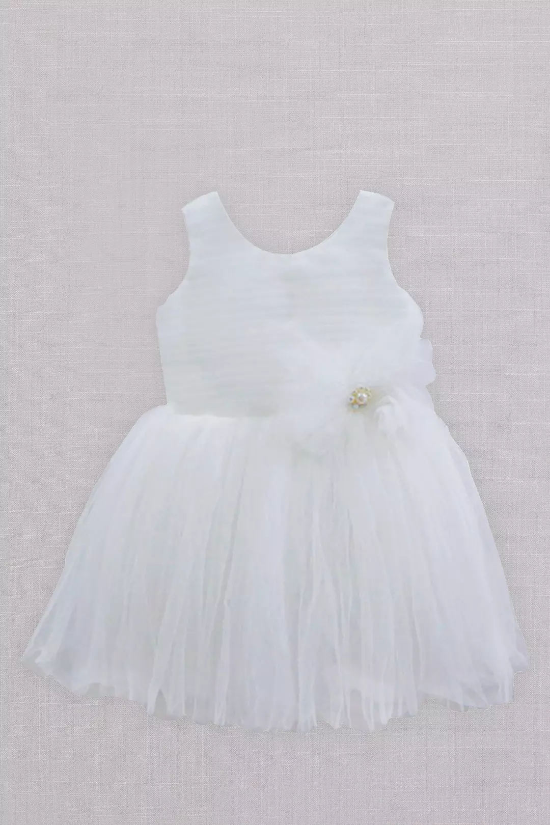 Pleated Tulle Flower Girl Dress with Sash | David's Bridal Pleated Tulle Flower Girl Dress with Sash | David's Bridal