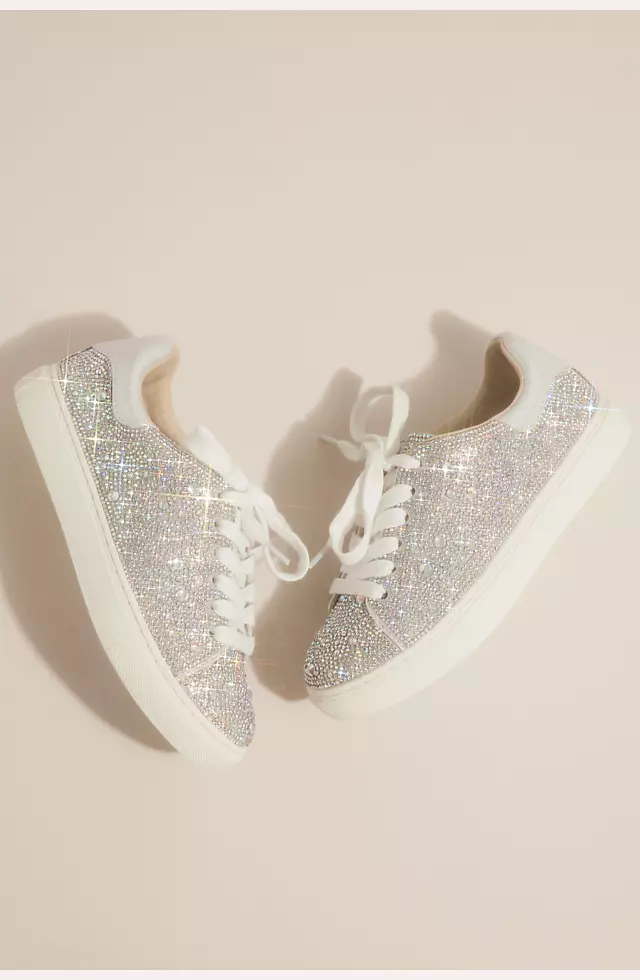 Flower Girl Sparkly Crystal Platform Sneaker Image 4