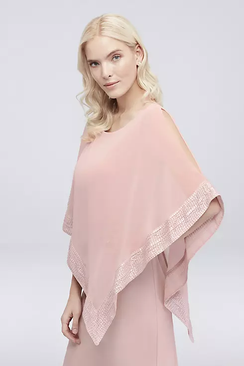 Short Jersey Cape Dress with Pleated Trim Image 3