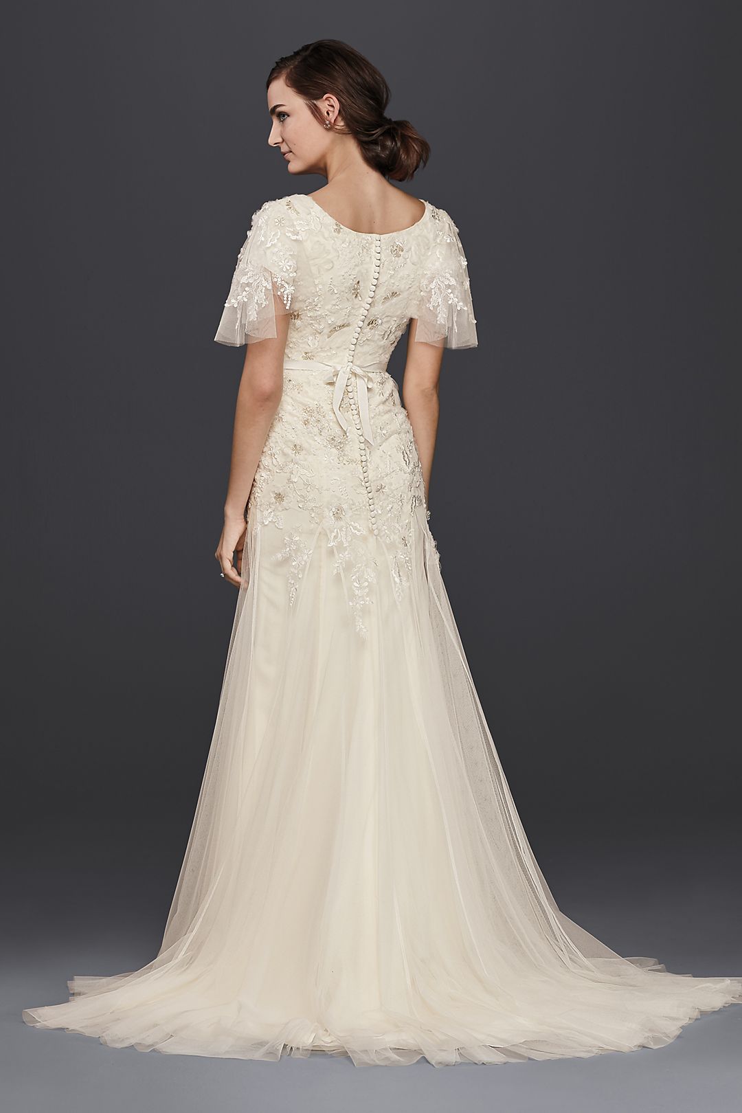 Melissa Sweet Net Wedding Dress with Straps  Image 2