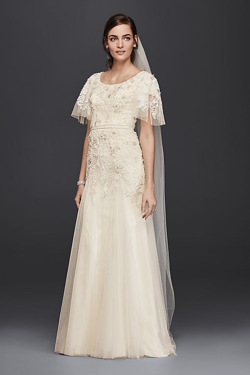 Melissa Sweet Net Wedding Dress with Straps  Image 1