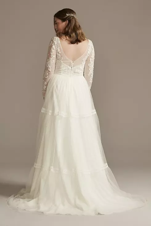Corset Bodice Long Sleeve A-Line Wedding Dress Image 2