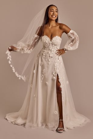 Sculpted Corset Bodice Satin Wedding Dress