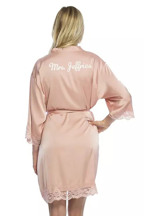 Personalized Satin Lace Robe Image 2