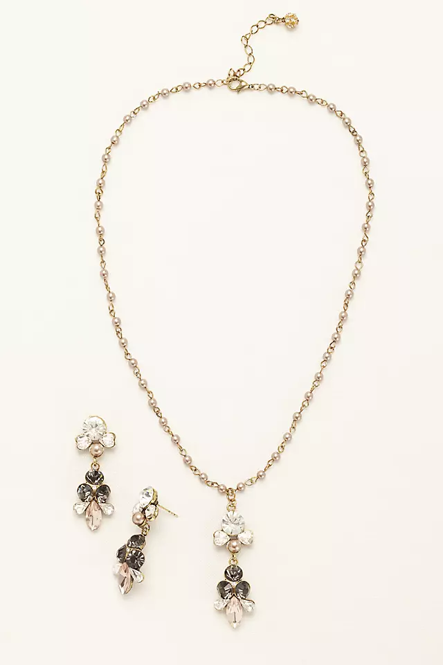 Pearl and Chain Link Crystal Embellished Set Image 3