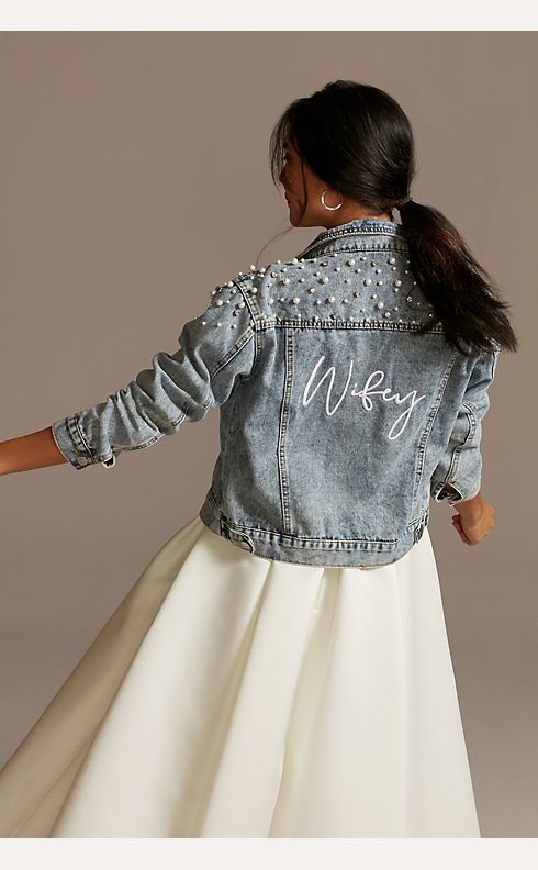 Wifey Pearl Denim Jacket – LE EL New York
