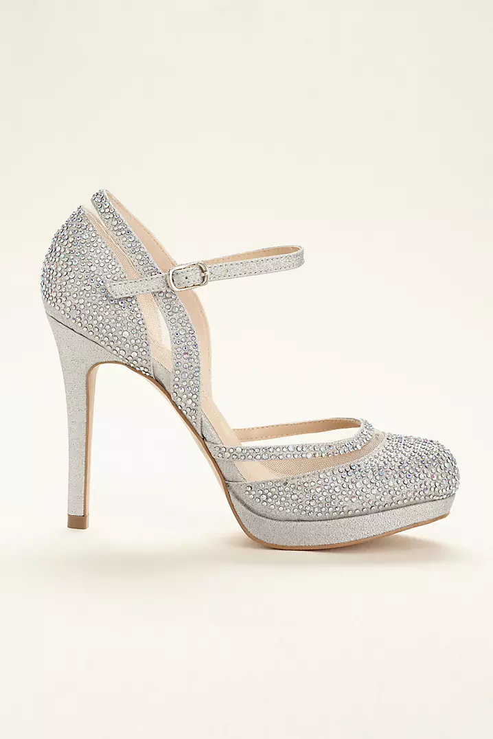 Mesh and Crystal Embellished Closed Toe Pump | David's Bridal Mesh and Crystal Embellished Closed Toe Pump | David's Bridal
