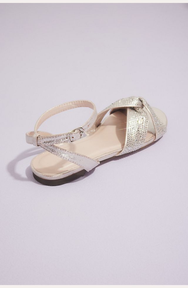 Crystal Embellished Knotted Flat Sandals | David's Bridal