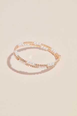 Pearl and Rhinestone Combo Wraparound Bracelet
