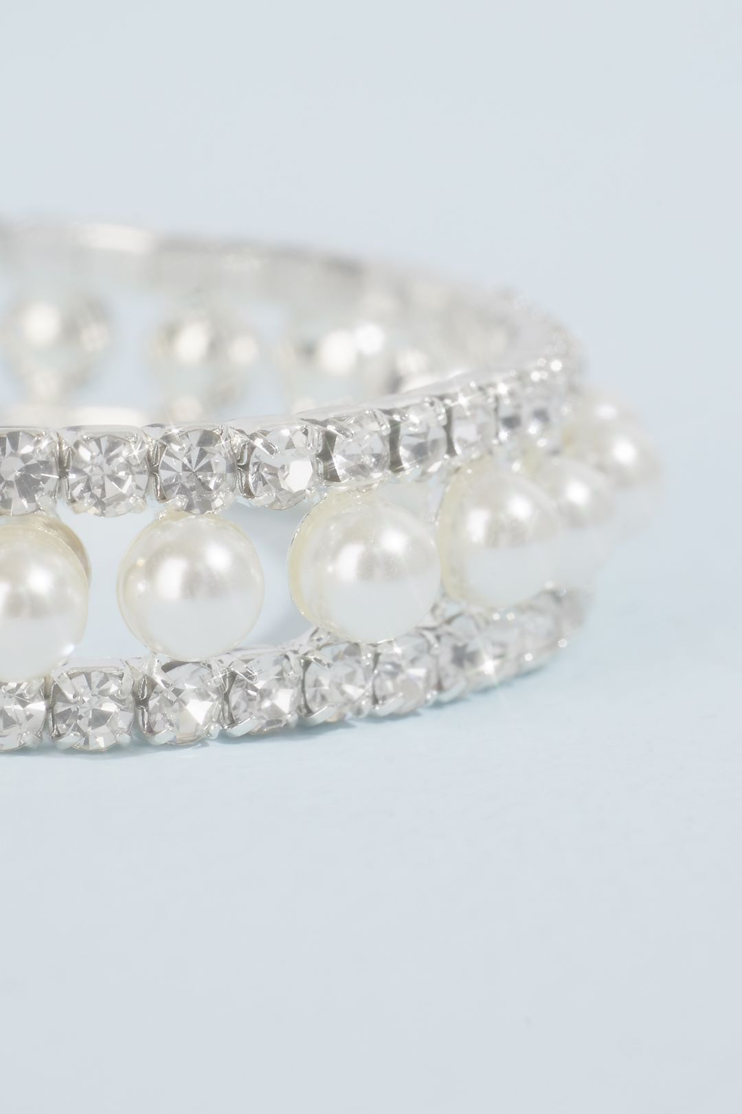 Pearl and Crystal Stretch Bracelet Image 3