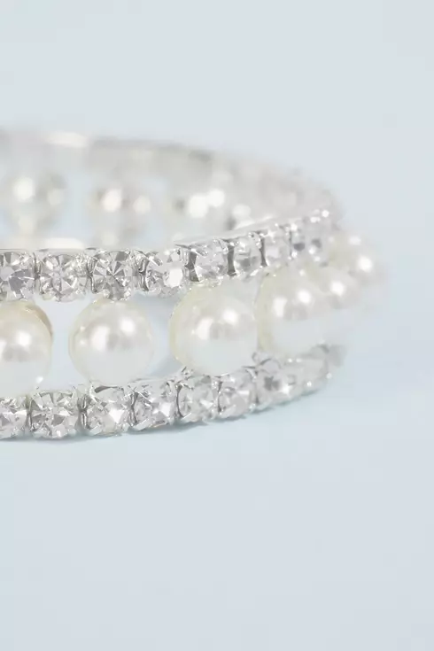 Pearl and Crystal Stretch Bracelet Image 2