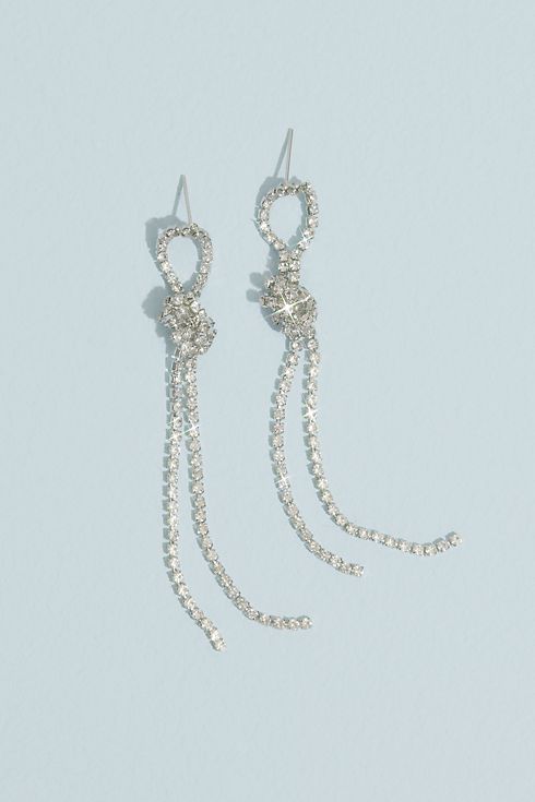 Knotted Crystal Drop Earrings Image 2