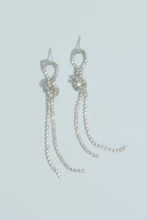 Knotted Crystal Drop Earrings Image 1