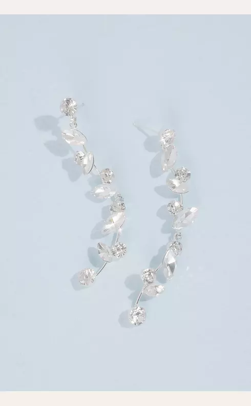 Crystal Leaf Drop Earrings Image 1