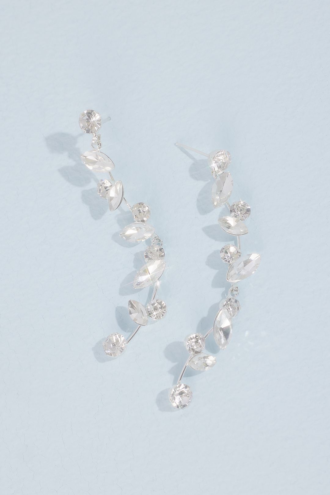 Crystal Leaf Drop Earrings Image 2