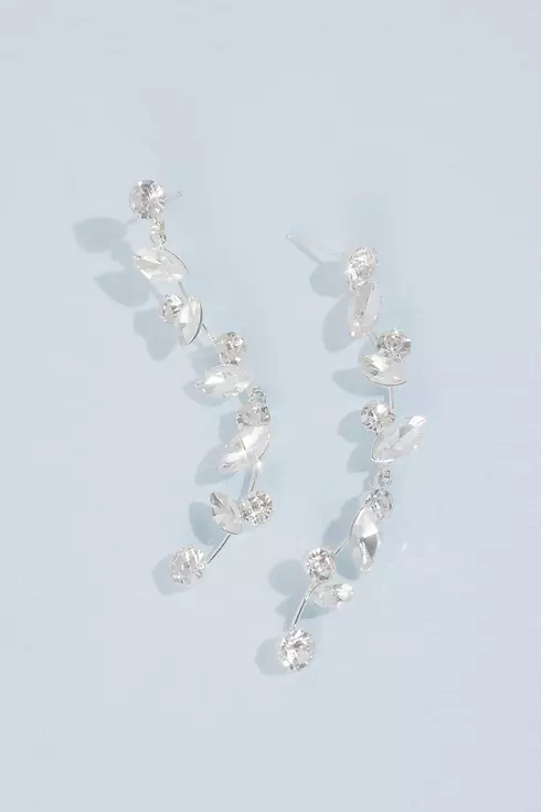 Crystal Leaf Drop Earrings Image 1