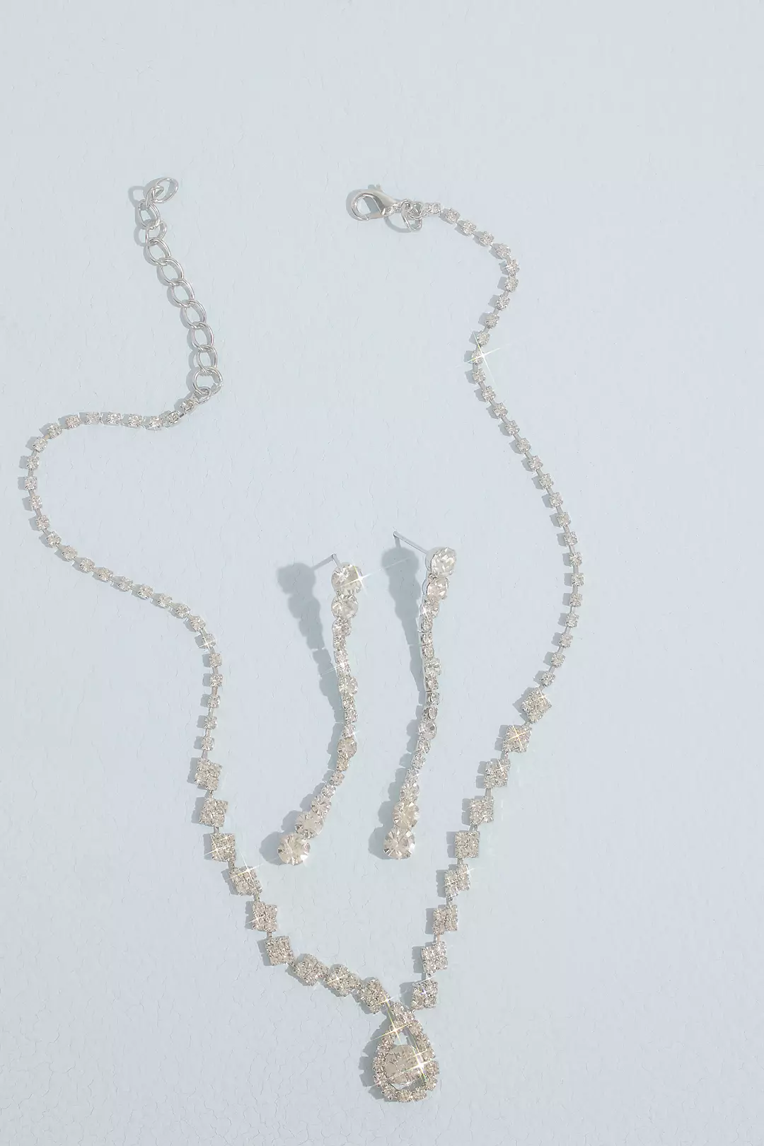 Crystal Teardrop Necklace and Earring Set Image