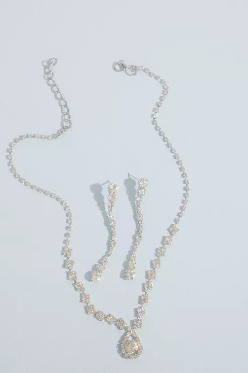 Crystal Teardrop Necklace and Earring Set Image 1