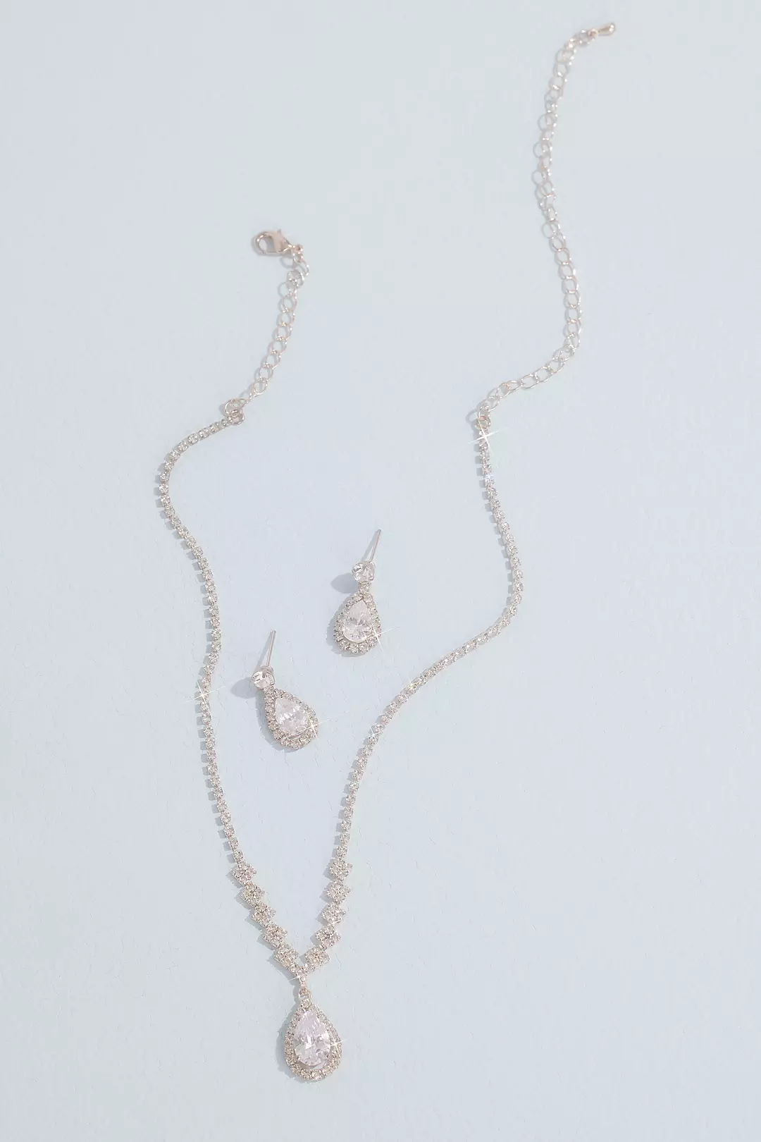 Teardrop Crystal Necklace and Earring Set Image