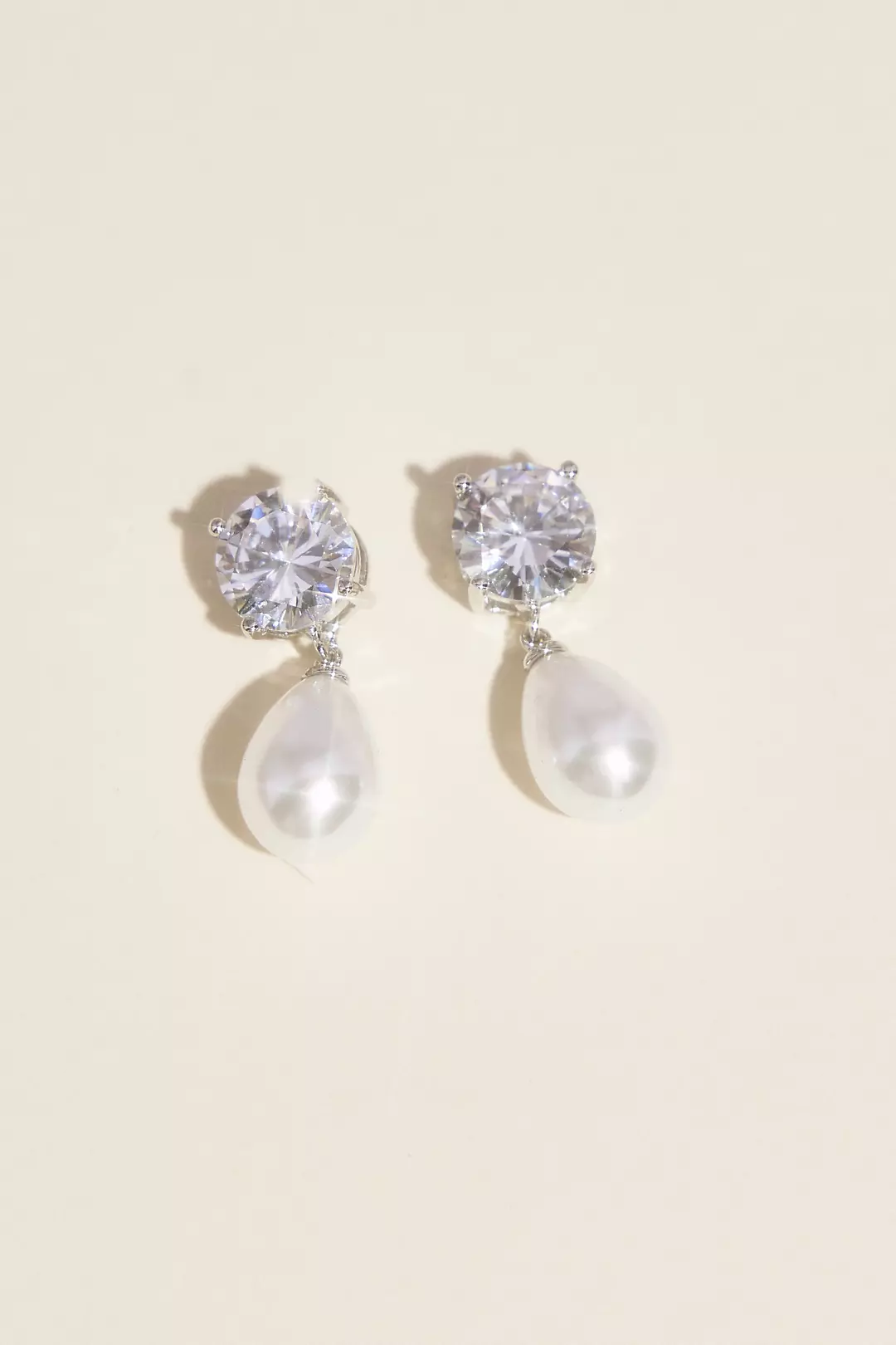 Pearl and Crystal Teardrop Earrings | David's Bridal Pearl and Crystal Teardrop Earrings | David's Bridal