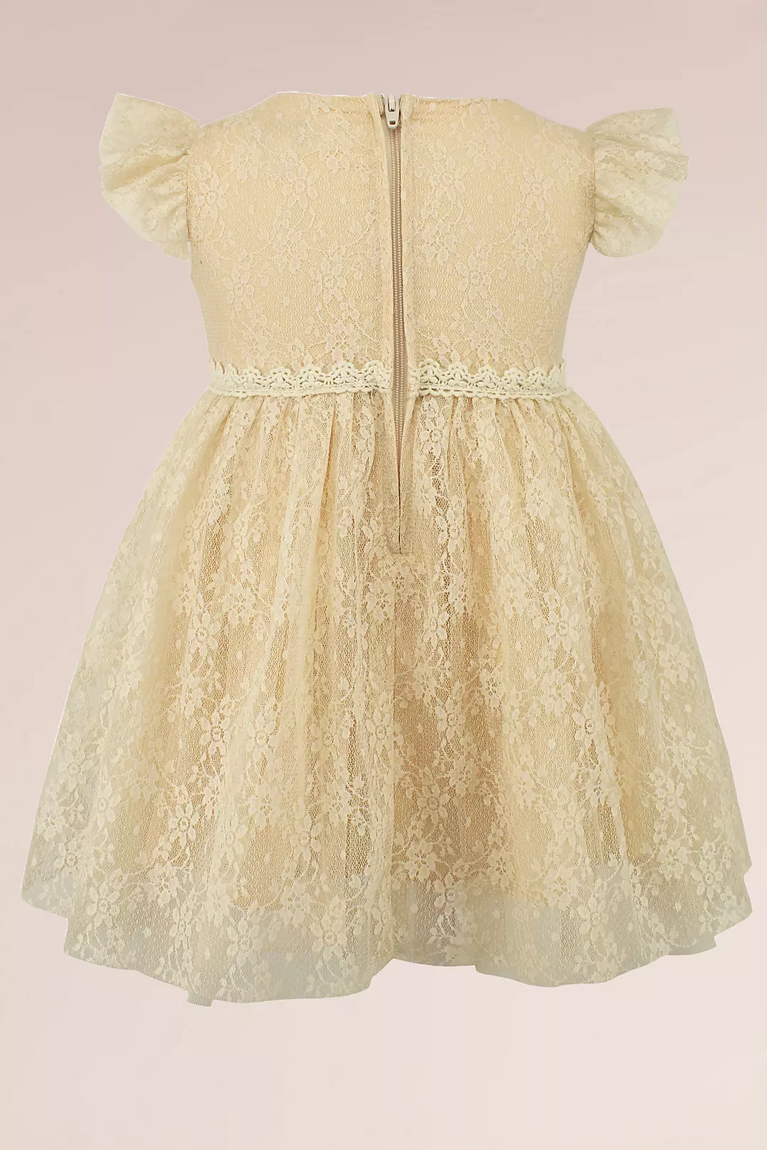 Floral Lace Flower Girl Dress with Cap Sleeves Image 2