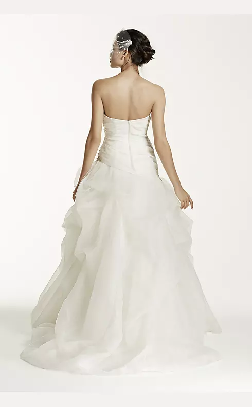 Organza and Tulle High-Low Gown with Beaded Flower Image 2