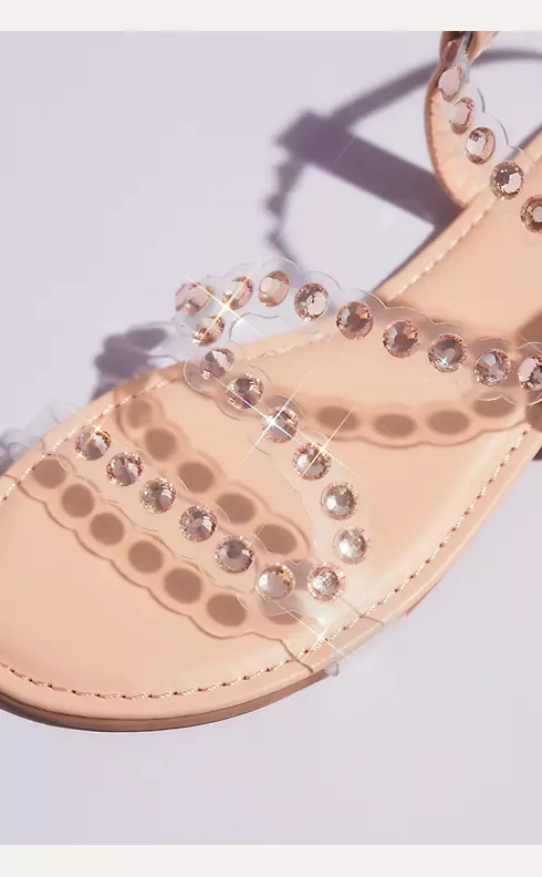 Flat Clear Strap Sandals with Iridescent Studs Image 4
