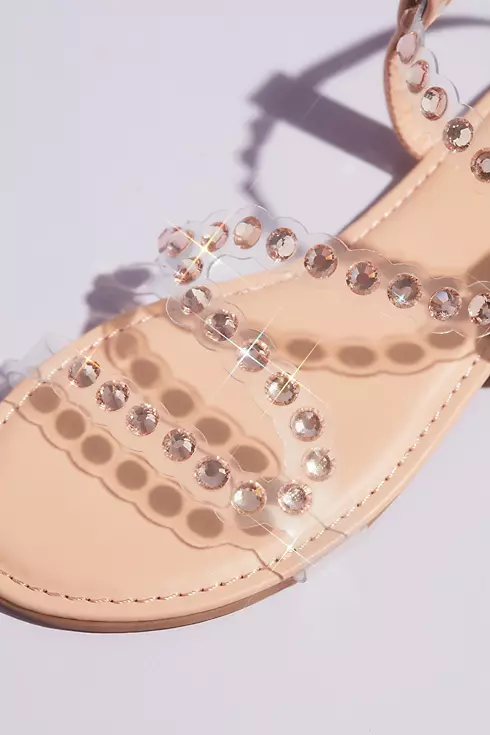 Flat Clear Strap Sandals with Iridescent Studs Image 4