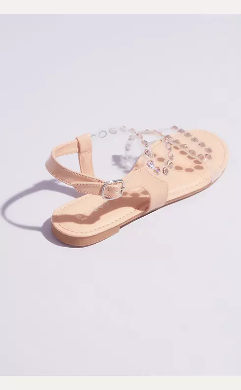 Flat Clear Strap Sandals with Iridescent Studs Image 2